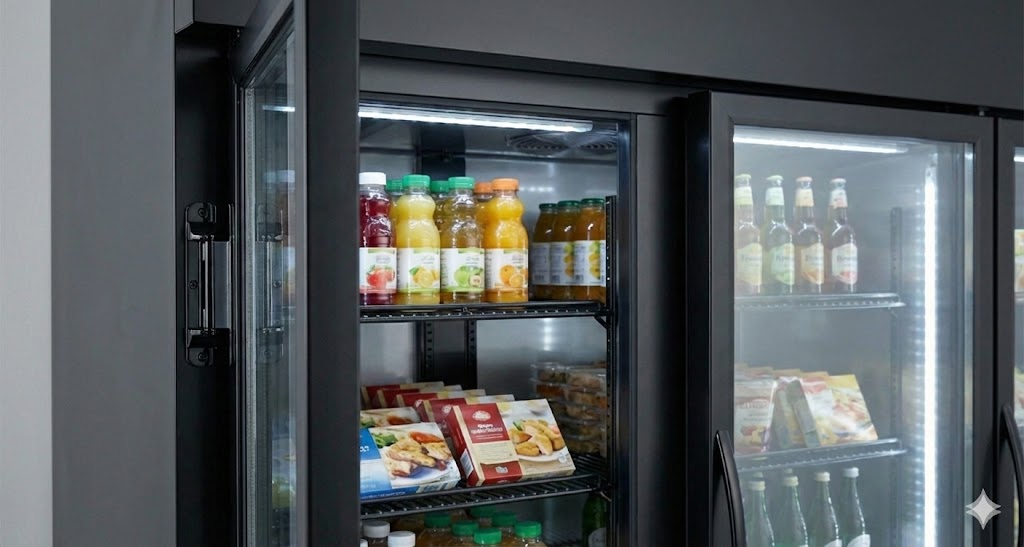 Витрина с распашными дверями